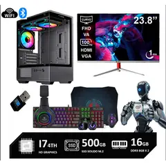 INTEL - Computadora Pc Core I7 4770 Monitor 24 FHD CURVO RAM 16GB SSD 500GB