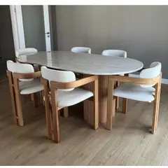STIL NOVO - JUEGO DE COMEDOR 6 SILLAS GRETA MARFIL