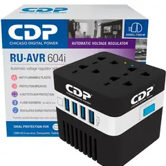 CDP - Estabilizador RU-AVR604I 600VA / 300W 4 Salidas 4 Puertos USB