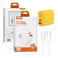 SOMOSTEL - Cargador Rápido Sms-q45 20w Pd+qc3.0 Dual Amarillo