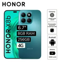 HONOR - Celular Libre X8B 8GB RAM 256GB cámara principal 108MP + 5MP frontal 50MP 67 Pulg - Azul
