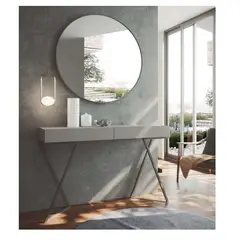 TU MESITA - Consola Moderna Everest 2 cajones color Gris claro