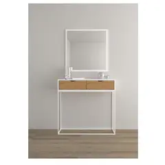 TU MESITA - Consola Industrial Scott BlancoNatural 2 cajones Metalica