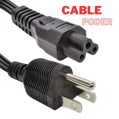 GENERICO - CABLE PODER TIPO TREBOL UNIVERSAL 1.50 M NEGRO