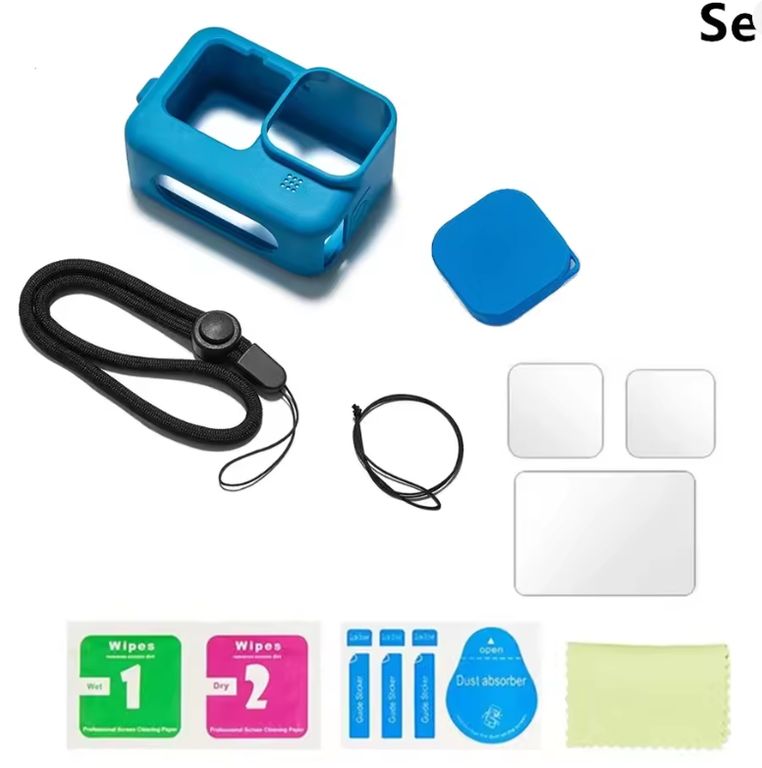 Case funda gopro hero 12 11 + cordón + protector pantalla lente
