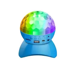 GENERICO - Proyector Bocina con Luces Giratorias para Disco en Celeste