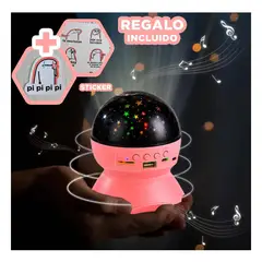 GENERICO - Parlante con Tallado de Satelite en Rosado Y+Regalo Stickers