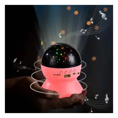 GENERICO - Pack2 Parlante con Tallado Satelite Rosado Y+Regalo Stickers