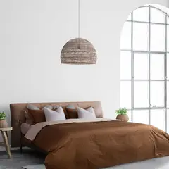 PLUMAS - Juego de Cubreduvet 400 Hilos 100% algodón pima Toffee