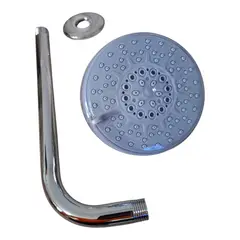 APACHE - Cabezal de ducha 5 funciones Redonda 12cm ABS Cromado brazo35cm metal