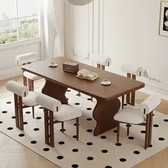 STIL NOVO - JUEGO DE COMEDOR 6 SILLAS ELENA BEIGE CLARO