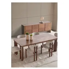 STIL NOVO - JUEGO DE COMEDOR 6 SILLAS VICTORIA BEIGE