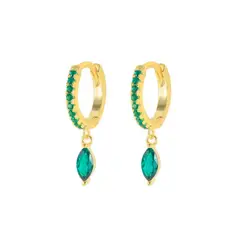 CLEO JOYAS & ACCESORIOS - Argolla Gout Verde Dorado Plata