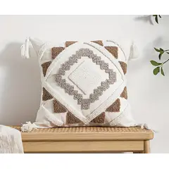 TEJICORP - Cojín Ingrid diseño 3D Boho chic 45 x 45 cm