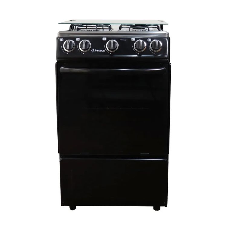 Cocina 4 Hornillas 20" Tapa de Vidrio Negro