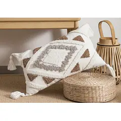 TEJICORP - Cojín Ingrid diseño 3D Boho chic 50 x 30 cm