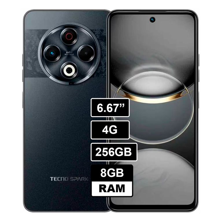 CELULAR TECNO SPARK 30C 8GB RAM 256GB NEGRO