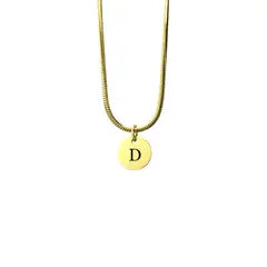 GENERICO - Collar Inicial Letra D Enchapado en Oro 18K Cadena Cola de Ratón para mujer