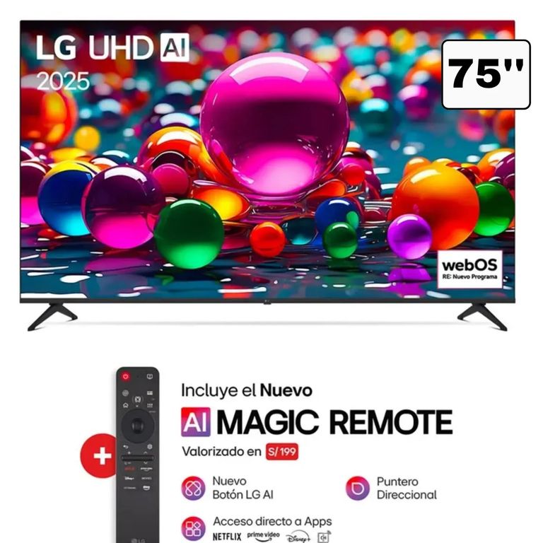 Televisor 75 UHD 4K Smart TV ThinQ AI 75UA8050PSA 2025