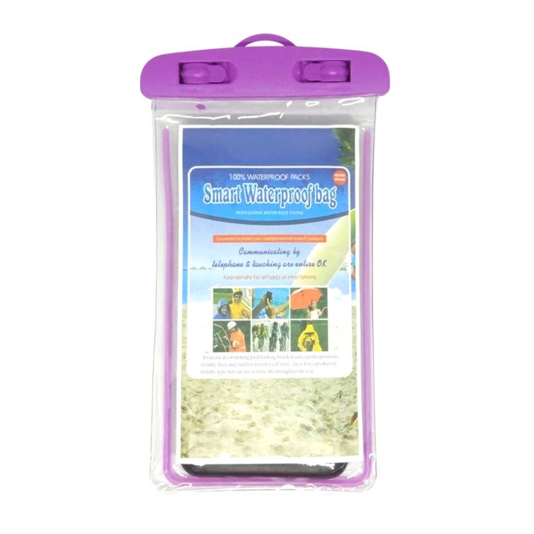 Funda Bolsa Protectora De Agua Para Celular Morado