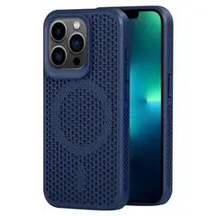 GENERICO - Funda para iPhone 16 Pro Max Magsafe Malla Térmica Azul