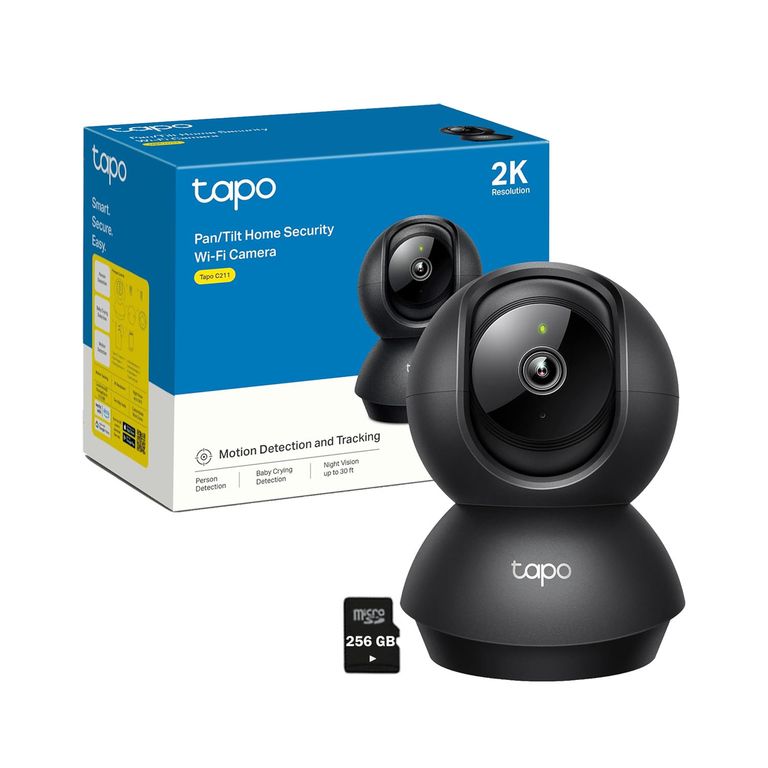 Tapo C211 3MP 2K Cámara Seguridad Wi-Fi Gira 360° SD 256GB