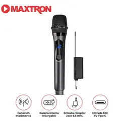 MAXTRON - Micrófono Inalámbrico Recargable MX 708WL Singer Inalámbrico