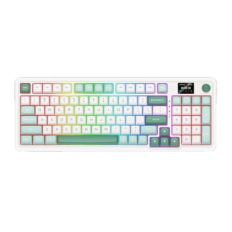 - Teclado Galatin Pro K719WG Wireless Mint Mambo White-Green