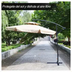 NOVAHUS - Quitasol Modelo Bávaro 255x300x300 cm Café