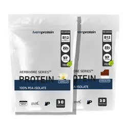 IVERNPROTEIN - Pack de 2 Herbivore Series™ Pure Isolate Pea - Vainilla y Chocolate 60 Servings