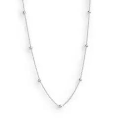 AMBAR JOYERIA - Collar Satelite Trenza Bolita Plata 925