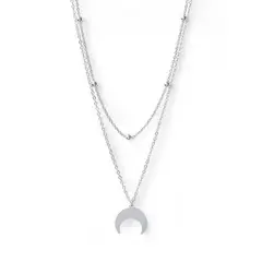 AMBAR JOYERIA - Collar Layers Satélite y Luna Plata 925