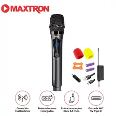 MAXTRON - Micrófono Inalámbrico Recargable MX 708WL Singer