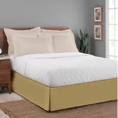 GENERICO - FALDON DE TARIMA QUEEN 152CM x 203CM ELEGANCE MICROFIBRA GAMUZA 35CM