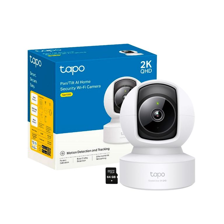 Tapo C222 2K Cámara Seguridad Audio Bidireccional Detecta llanto SD 64GB
