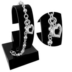 GENERICO - Pulsera Corazón Plateado Mujer Regalo Mamá Novia Plata 950