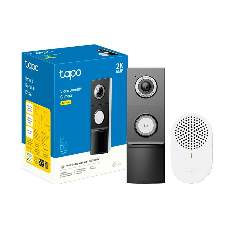 Tapo D235 2K Timbre Inteligente Cámara Detección IA Noche Color IP66