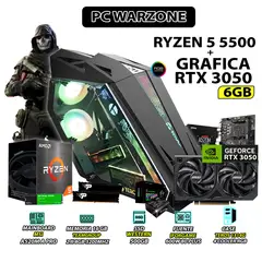 AMD - Computadora PC GAMER Ryzen 5 5500 RAM 16GB DISCO SSD 500GB GRAFICA RTX 3050 6GB