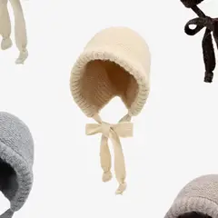 KAST PE - Beanie Capucha Tejido Lana Multifunción Crema para Niñas (5 a 10 años)