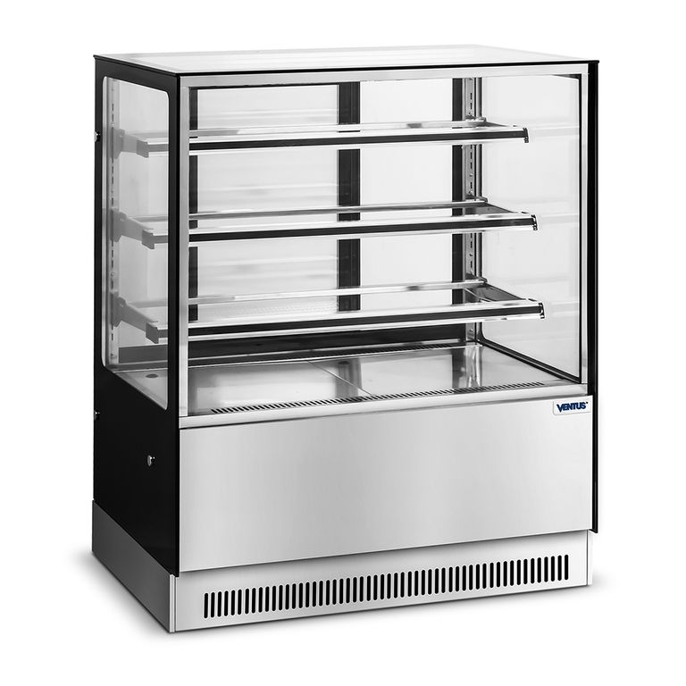 Vitrina Industrial Refrigerada Cuadrada 3 repisas VP-1000C