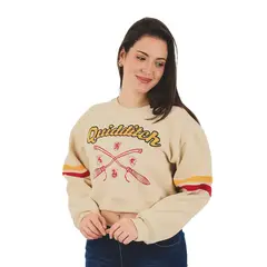 WARNER BROS - Polera Crop Mujer Harry Potter Franela Color Marfil