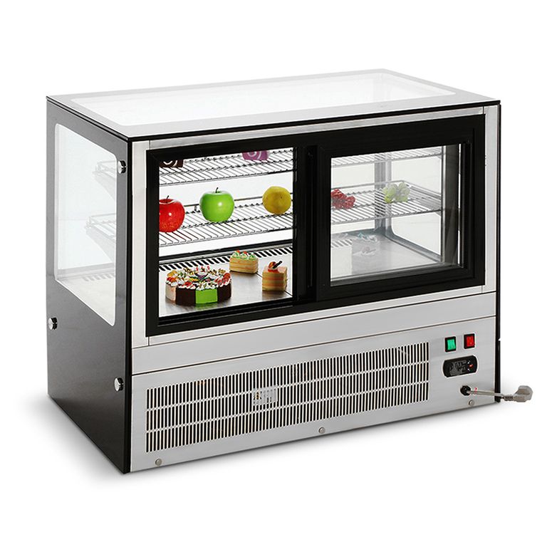 Vitrina Industrial Refrigerada Cuadrada Sobremesa 2 repisas VP-100C