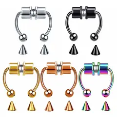 ZIMRAHYG - 5 Pcs Anillo De Nariz Falso Magnético Sin Perforación