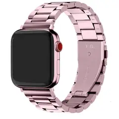 GENERICO - Correa Acero Eslabón Clásico para Apple Watch 49mm - ROSADO