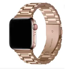 GENERICO - Correa Acero Eslabón Clásico para Apple Watch 38mm - ROSA GOLD