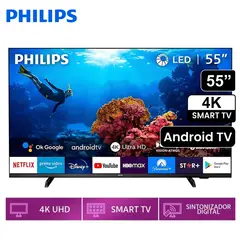 PHILIPS - Televisor LED 55 Pulg UHD 4K Smart Tv 55PUD7406