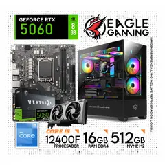 INTEL - Computadora PC Gamer Core i5 12400F RAM 16GB SSD 1TB RTX 5060 8GB