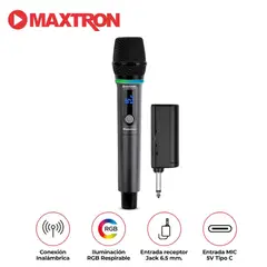 MAXTRON - Micrófono Inalámbrico Recargable MX 768WL Showman Inalámbrico