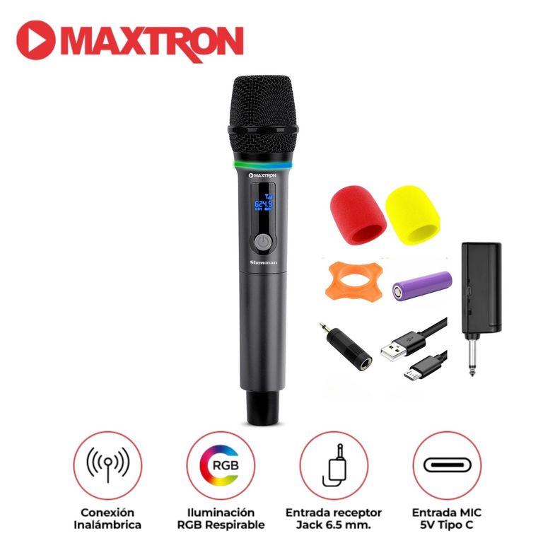 Micrófono Inalámbrico Recargable MX 768WL Showman Wifi 2.4