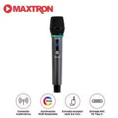 MAXTRON - Micrófono Inalámbrico Recargable MX 768WL Showman